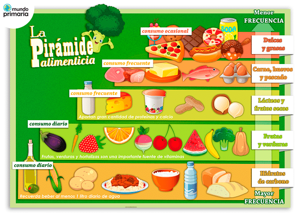 Resultado de imagen de piramide alimenticia para niños