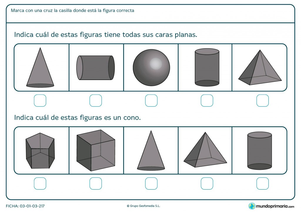 Ficha De Identificar El Cono Para Primaria F2B