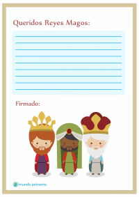 Carta a los Reyes Magos con dibujos para imprimir