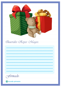 Carta regalos para imprimir