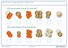 Ficha de monedas correctas en la que hay que marcar con una cruz la casilla correspondiente.