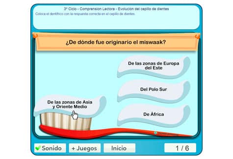 Paso 3: arrastrar la respuesta correcta al cepillo