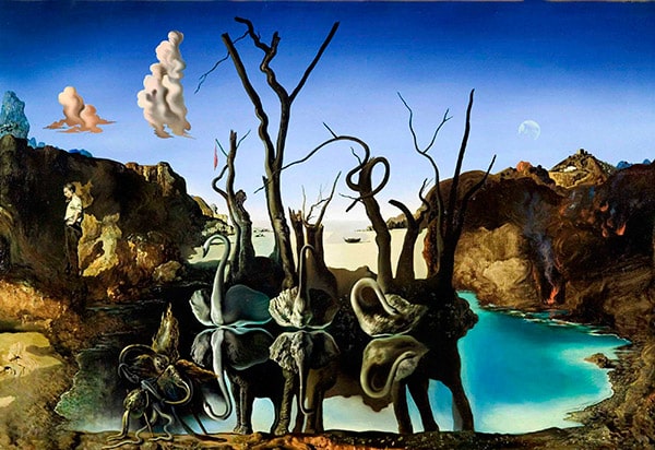 Cisnes que se reflejan como elefantes.-1937-Salvador Dalí