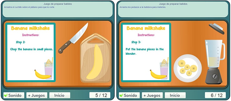 Juego de cocinar batidos con frutas