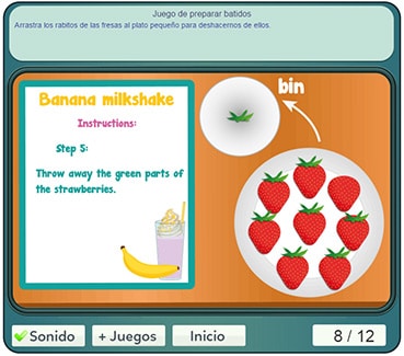 Juego de cocinar batidos de fresa