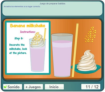 Juego de cocinar batidos y decorarlos