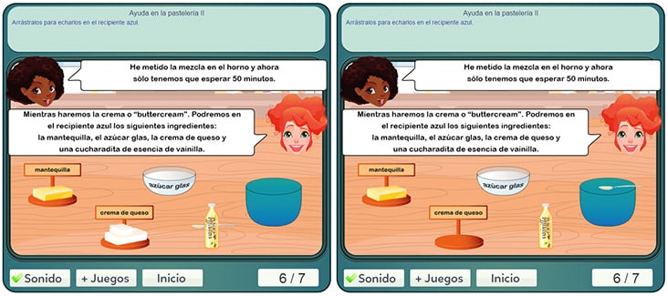 Juego de pasteles con ayuda