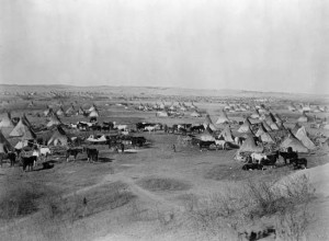 Antigua imagen de un campamento Lakota
