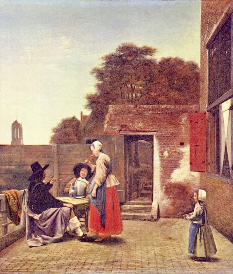 Un patio holandés - Pieter de Hooch - La joven de la perla