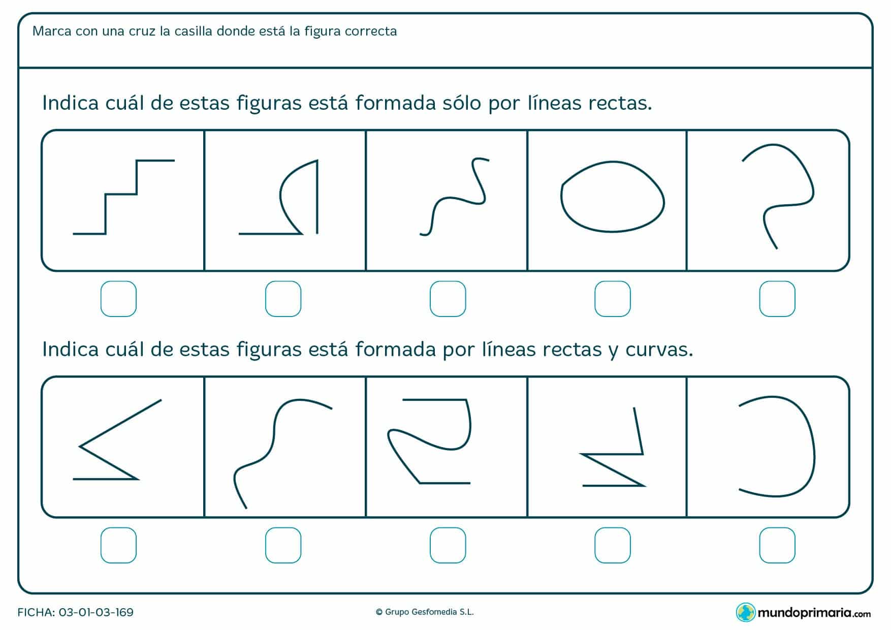 Ficha de curvas y rectas: Descarga las fichas de curvas y rectas para imprimir para primaria
