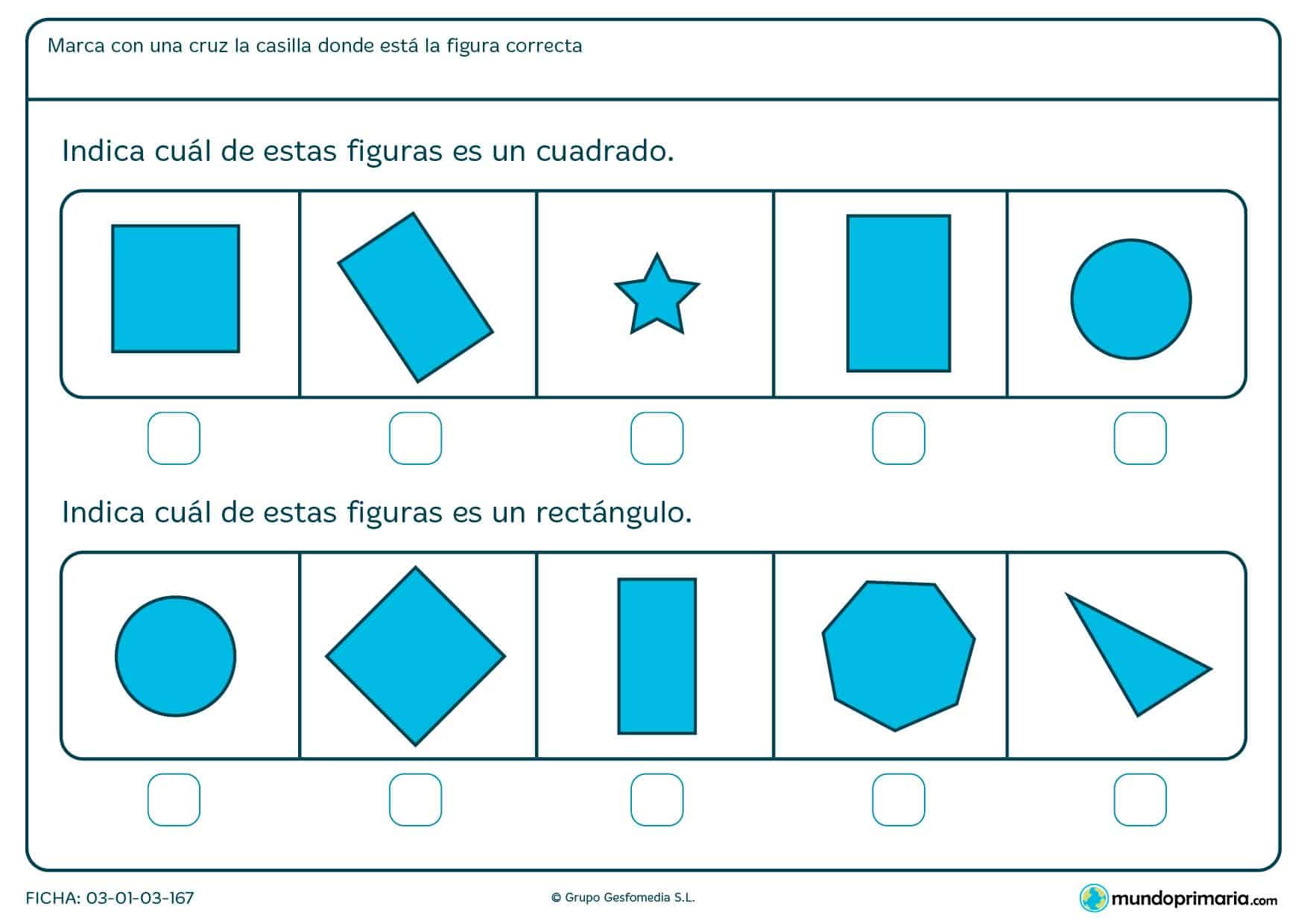 Ficha de formas para repasar, ficha de formas para niños de primaria, ficha de formas para niños, ficha de formas para 1º de primaria, fichas de Mundoprimaria