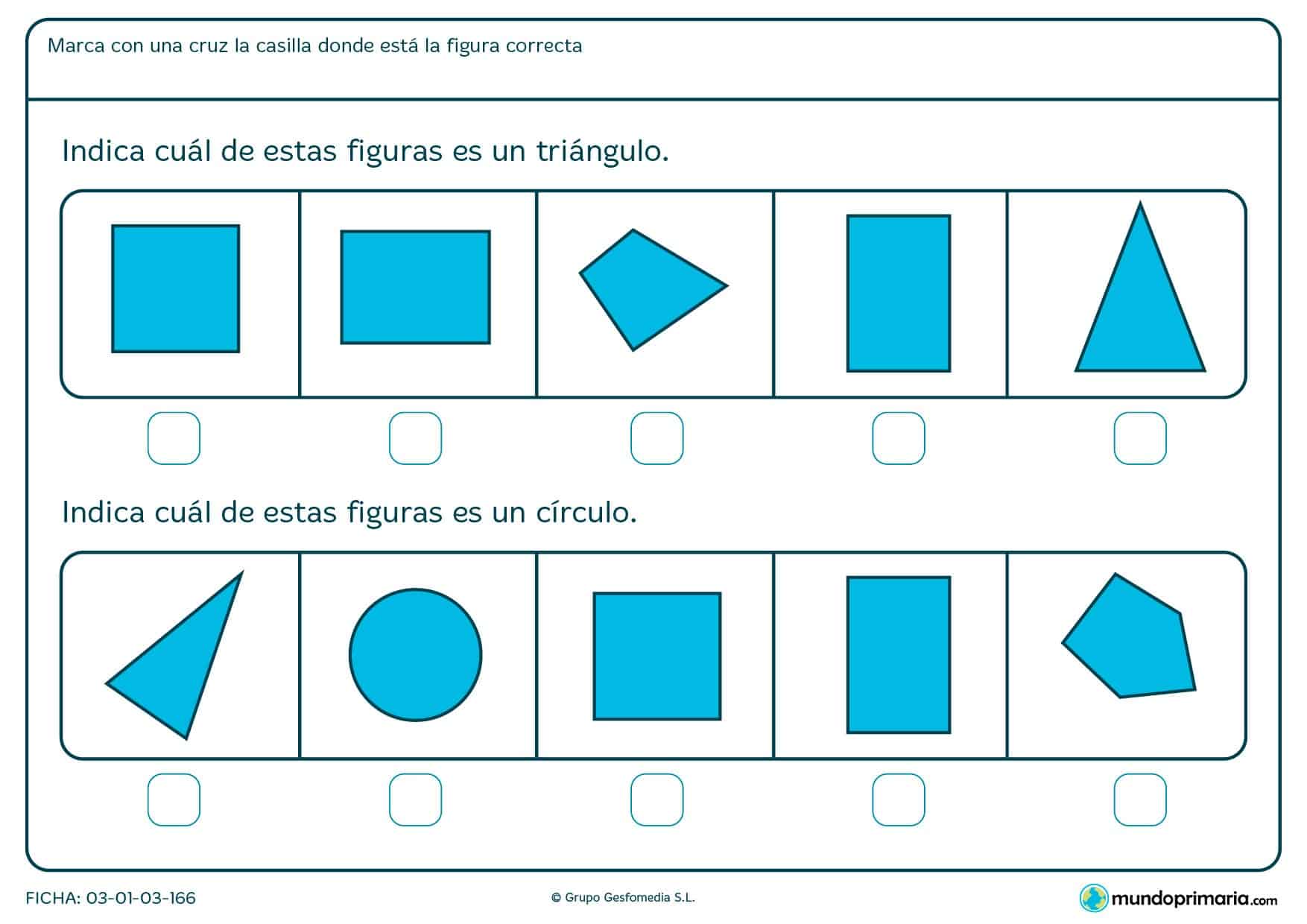 Ficha de geometrías para primaria. Descarga esta ficha de formas y repasa con este material escolar