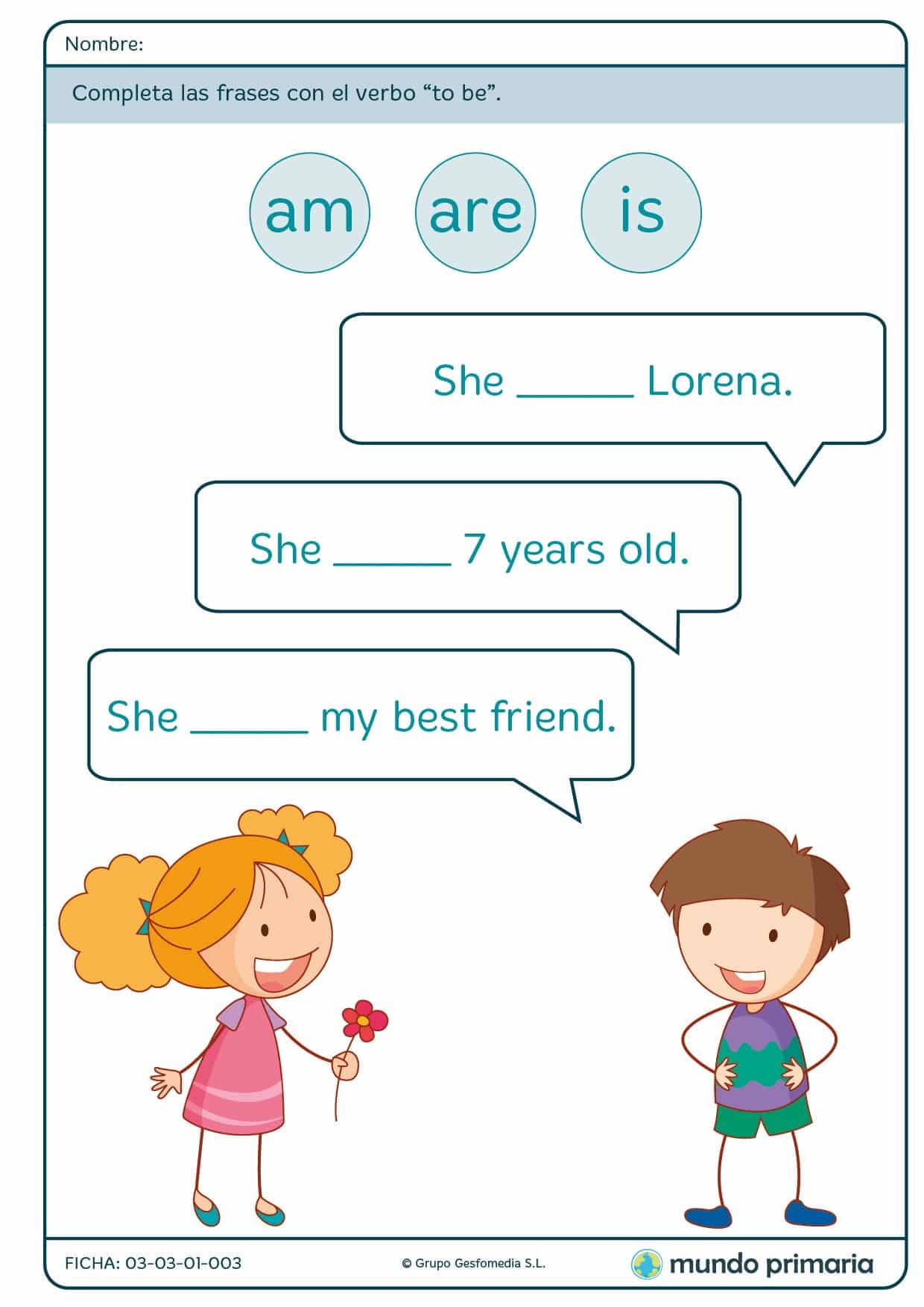 Ficha de i am para primaria