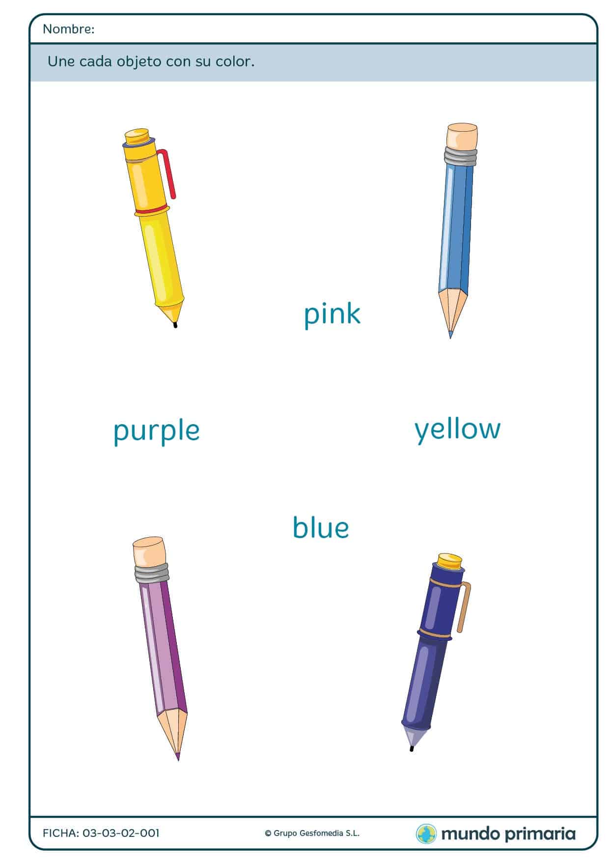 Ficha de color para niños de primaria