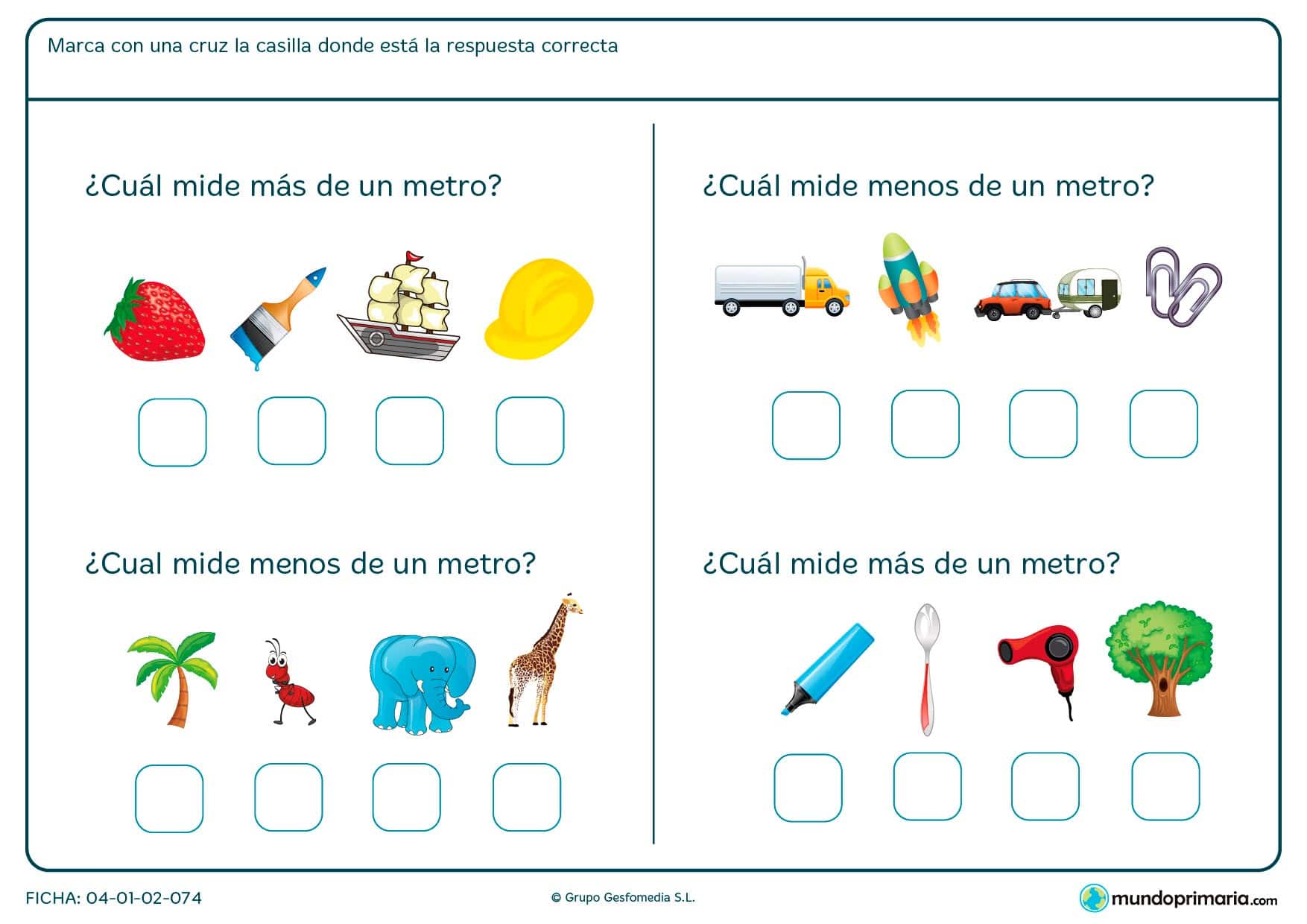 Ejercicios magnitudes para segundo primaria