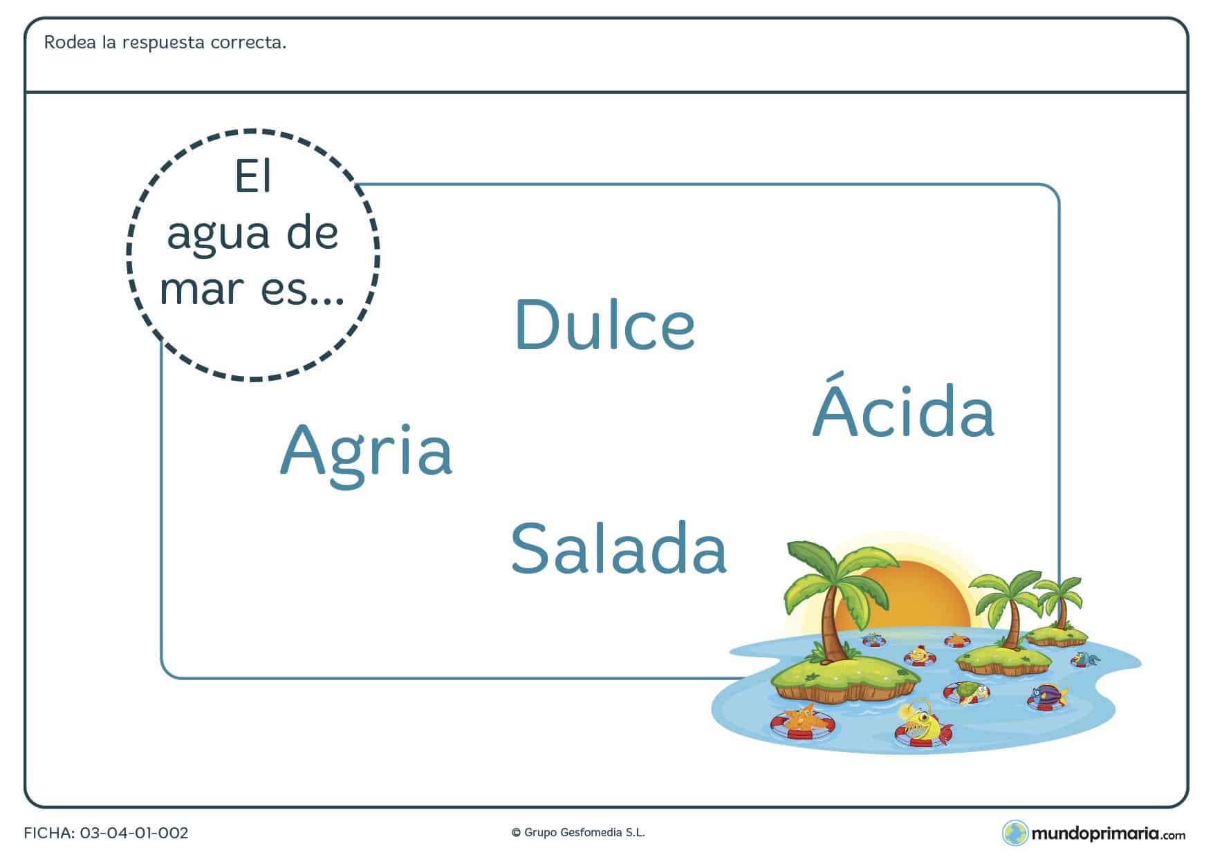 Ficha del mar para descargar, ejercicios para niños de primaria, ficha del mar para imprimir gratis