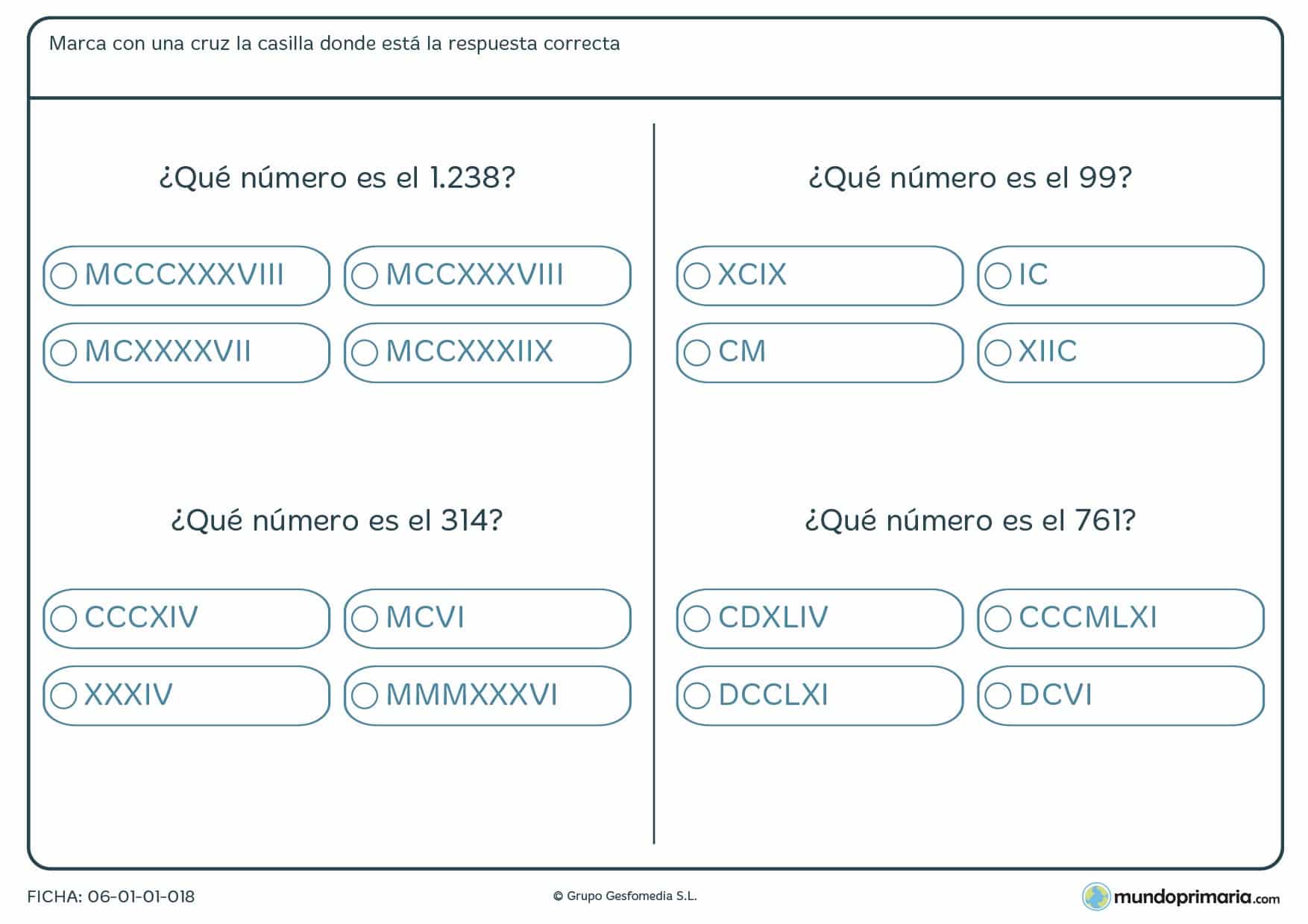 Imprimo y aprendo números romanos