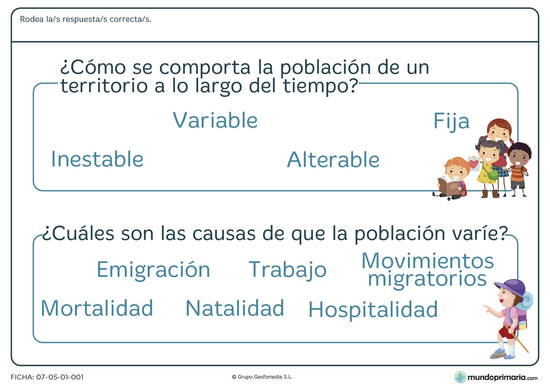 Ejercicios ciencias sociales 5 primaria