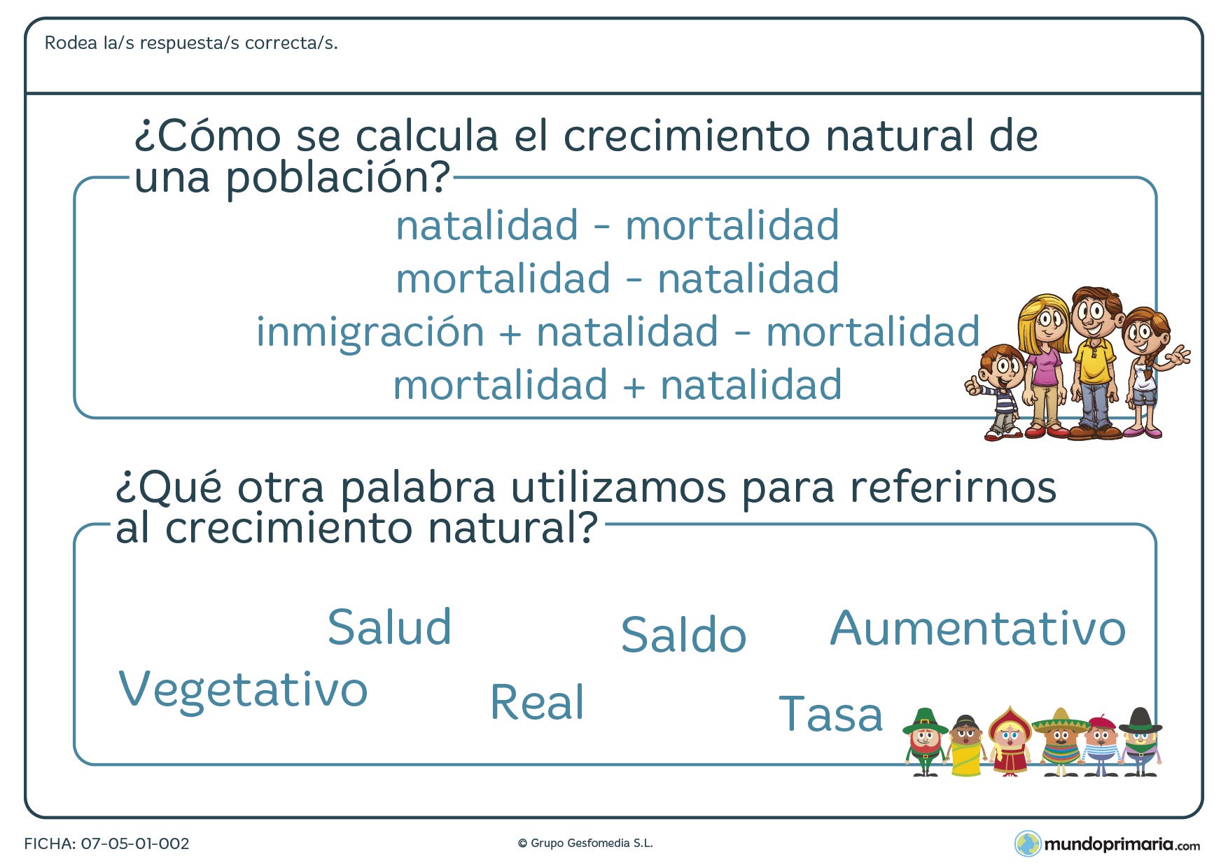 Ejercicios 5 primaria sociales ciencias