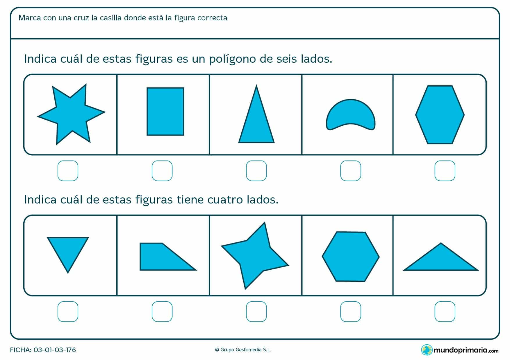 Ficha de cuatro lados para apoyar los deberes de los niños de primaria