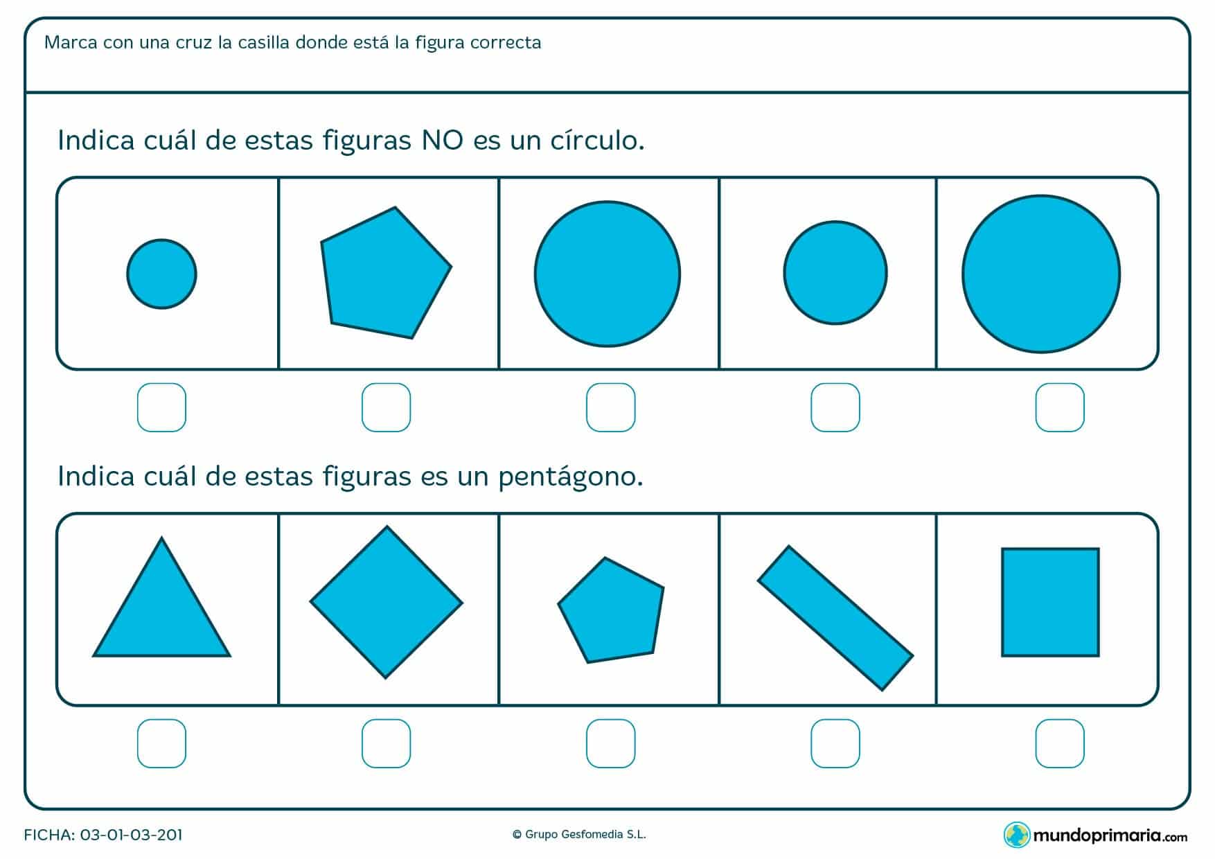 Ficha de distinguir los círculos con ejercicios prácticos para niños de 6 a 7 años
