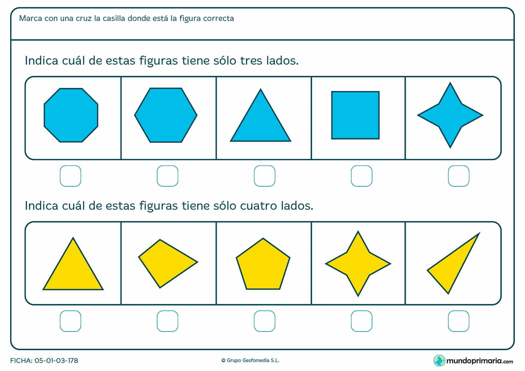 Primaria ejercicios Geometría tercero