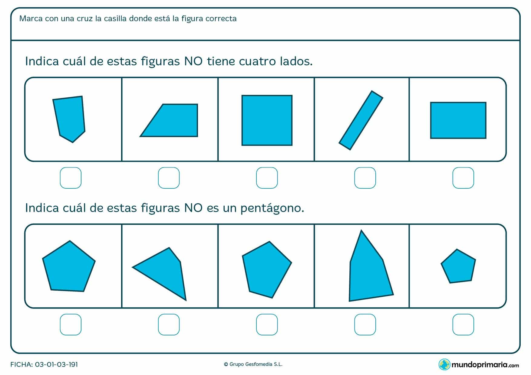 Ficha de lados para niños de 6 a 7 años que tienen que reforzar conocimientos básicos de primaria