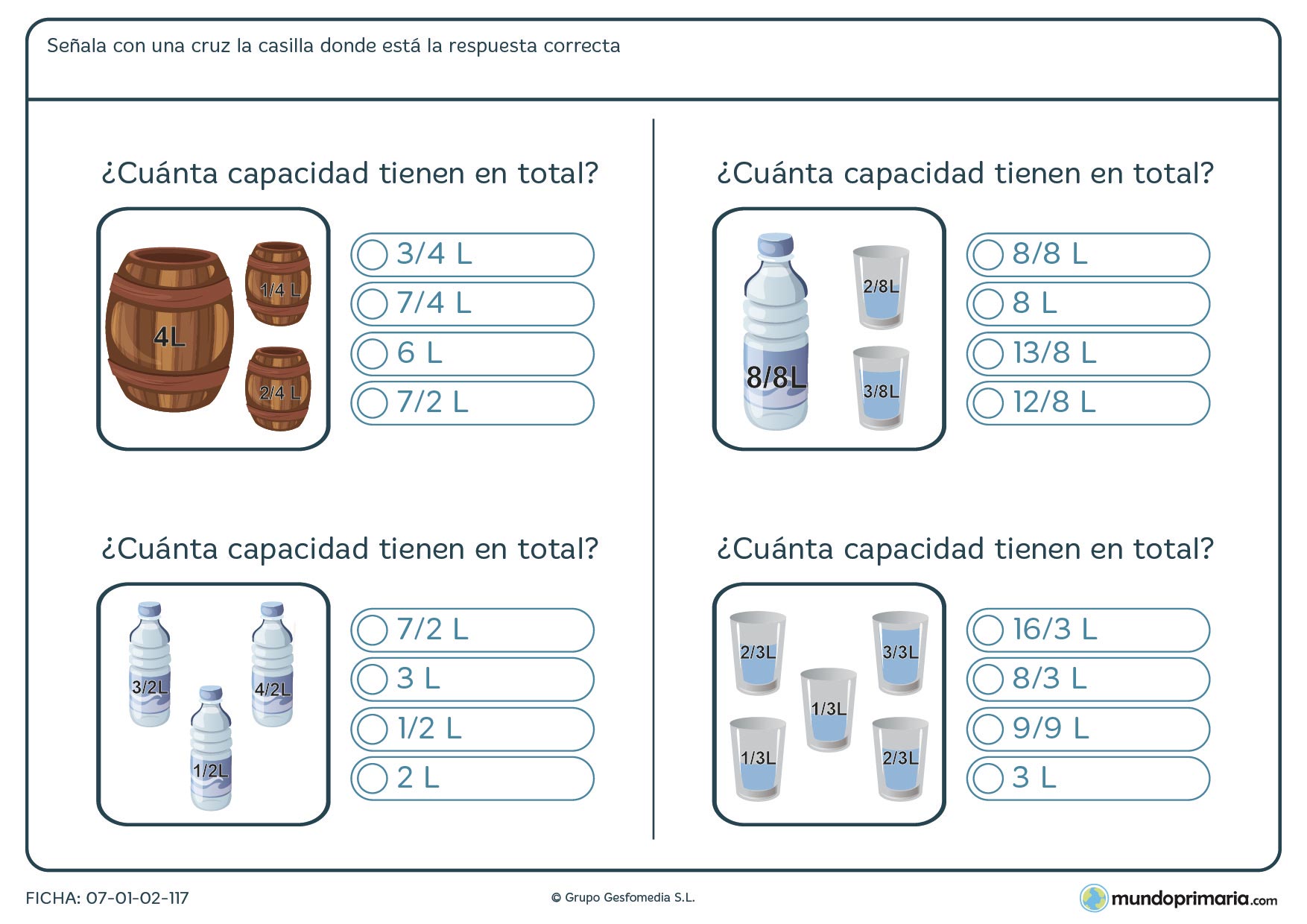 Ejercicios magnitudes para quinto primaria