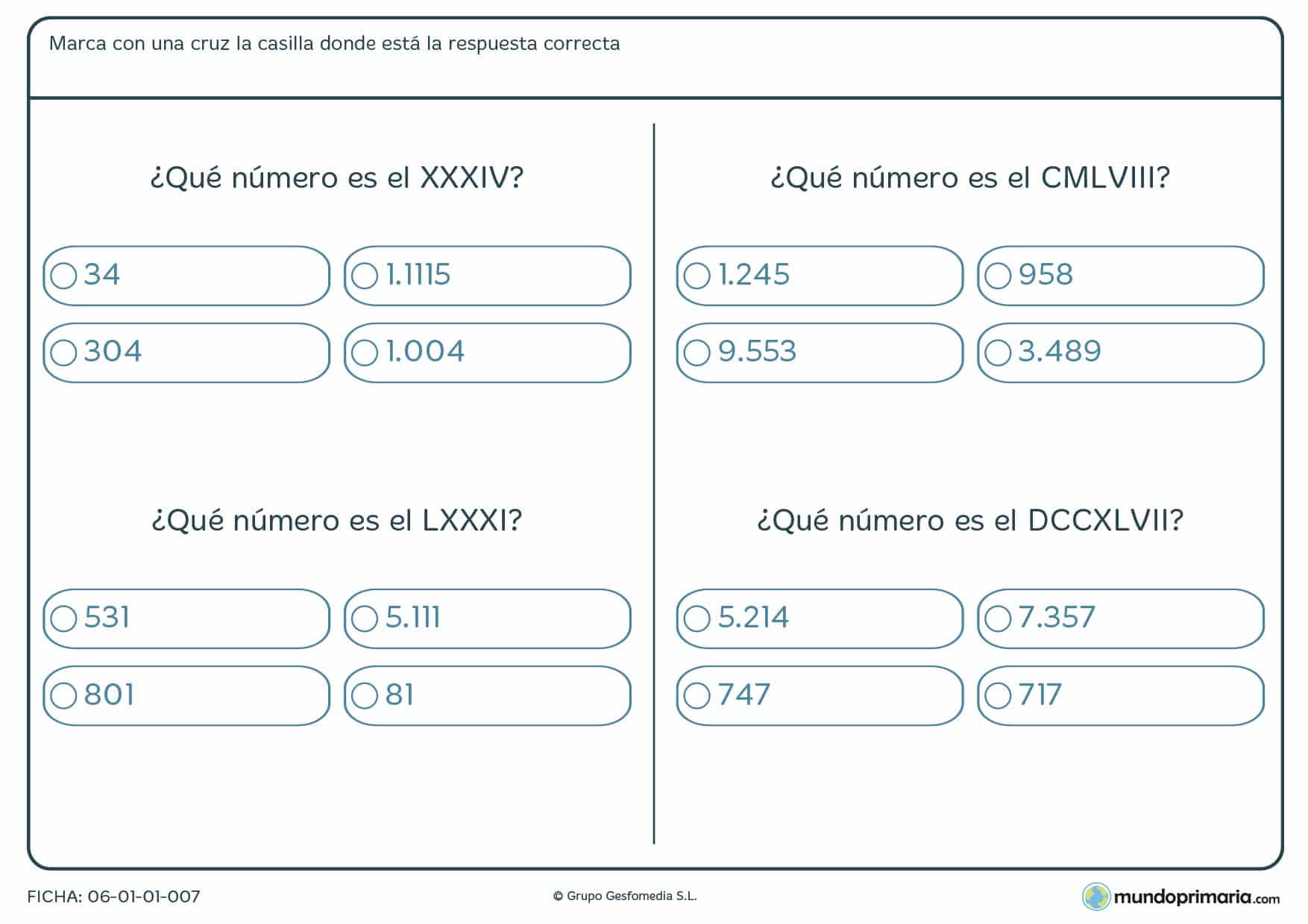 Repasar números romanos