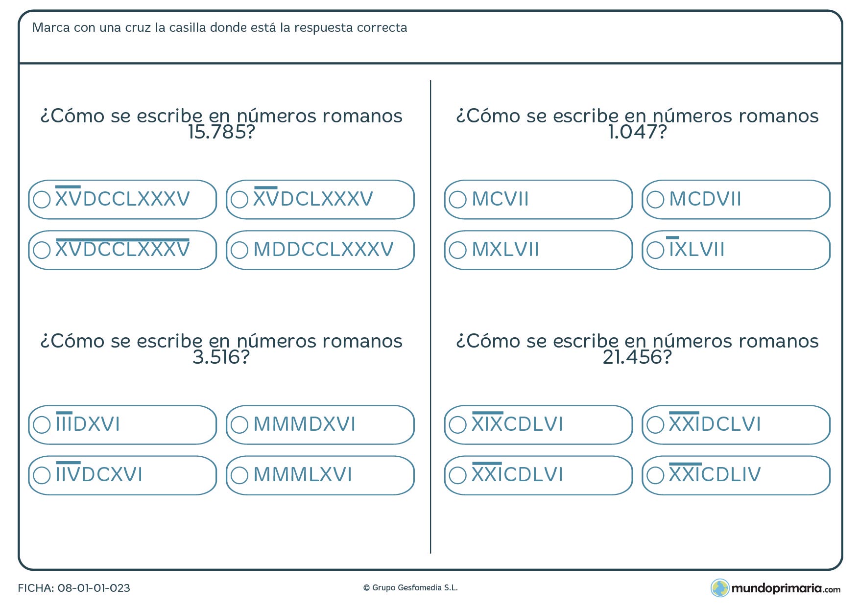 Pasar números de 5 cifras a números romanos