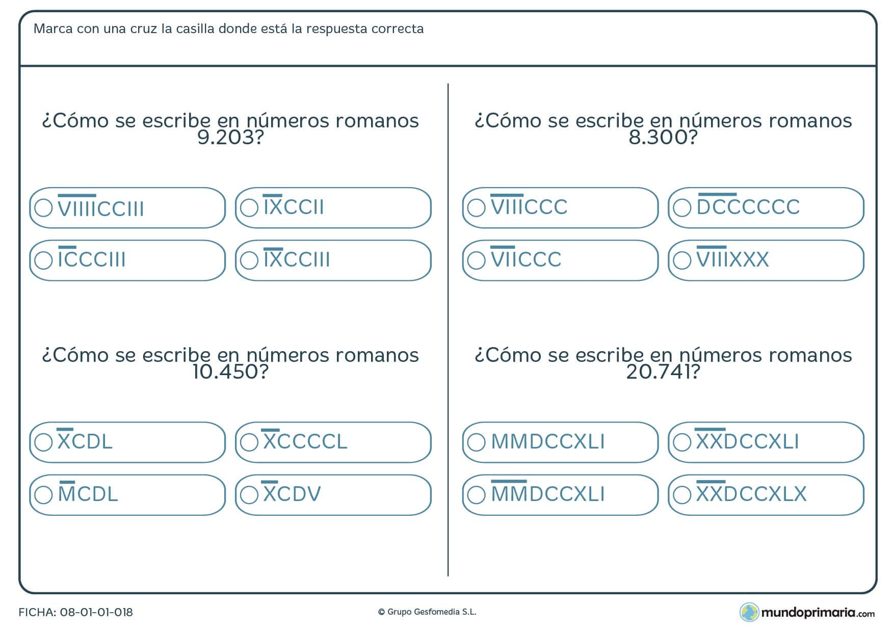 Pasar números romanos de 5 cifras a números