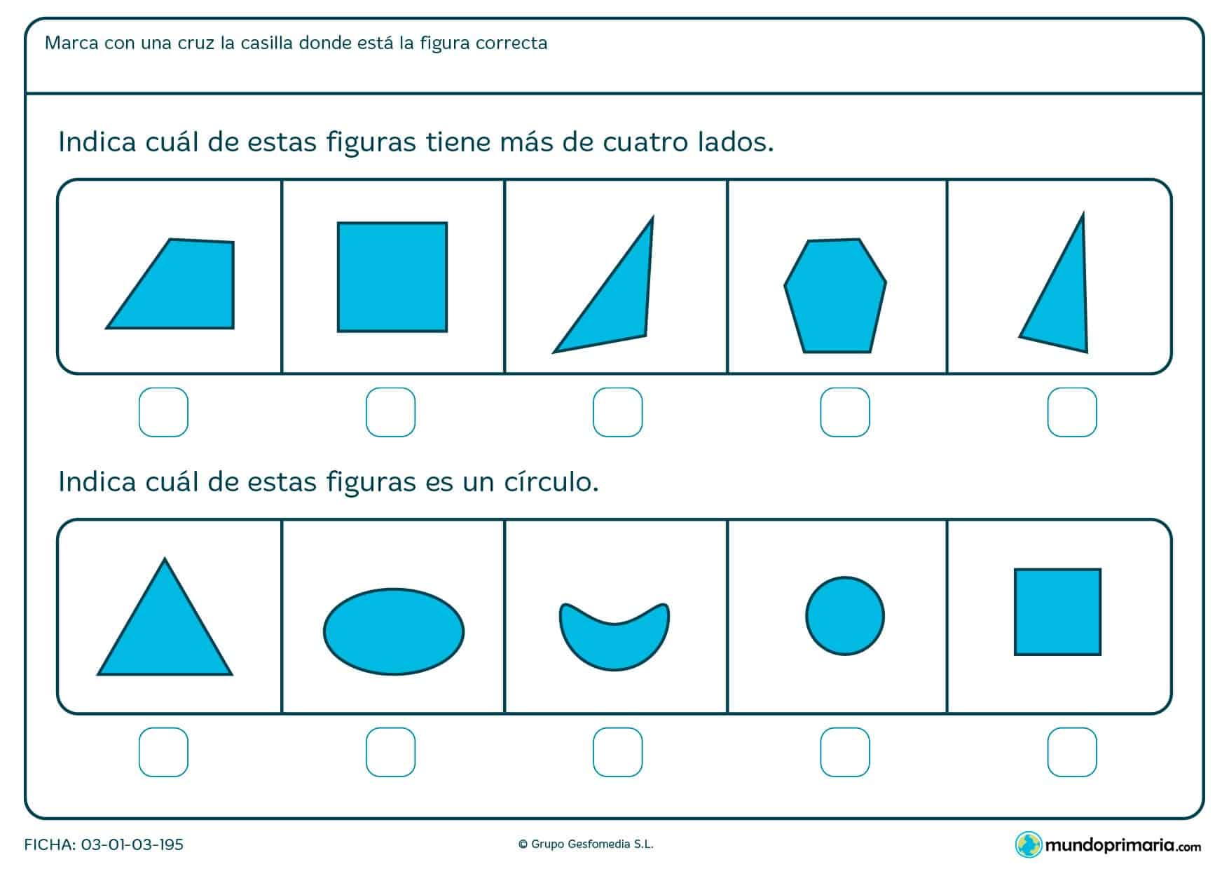 Ficha de símbolos con actividades para niños de 7 años