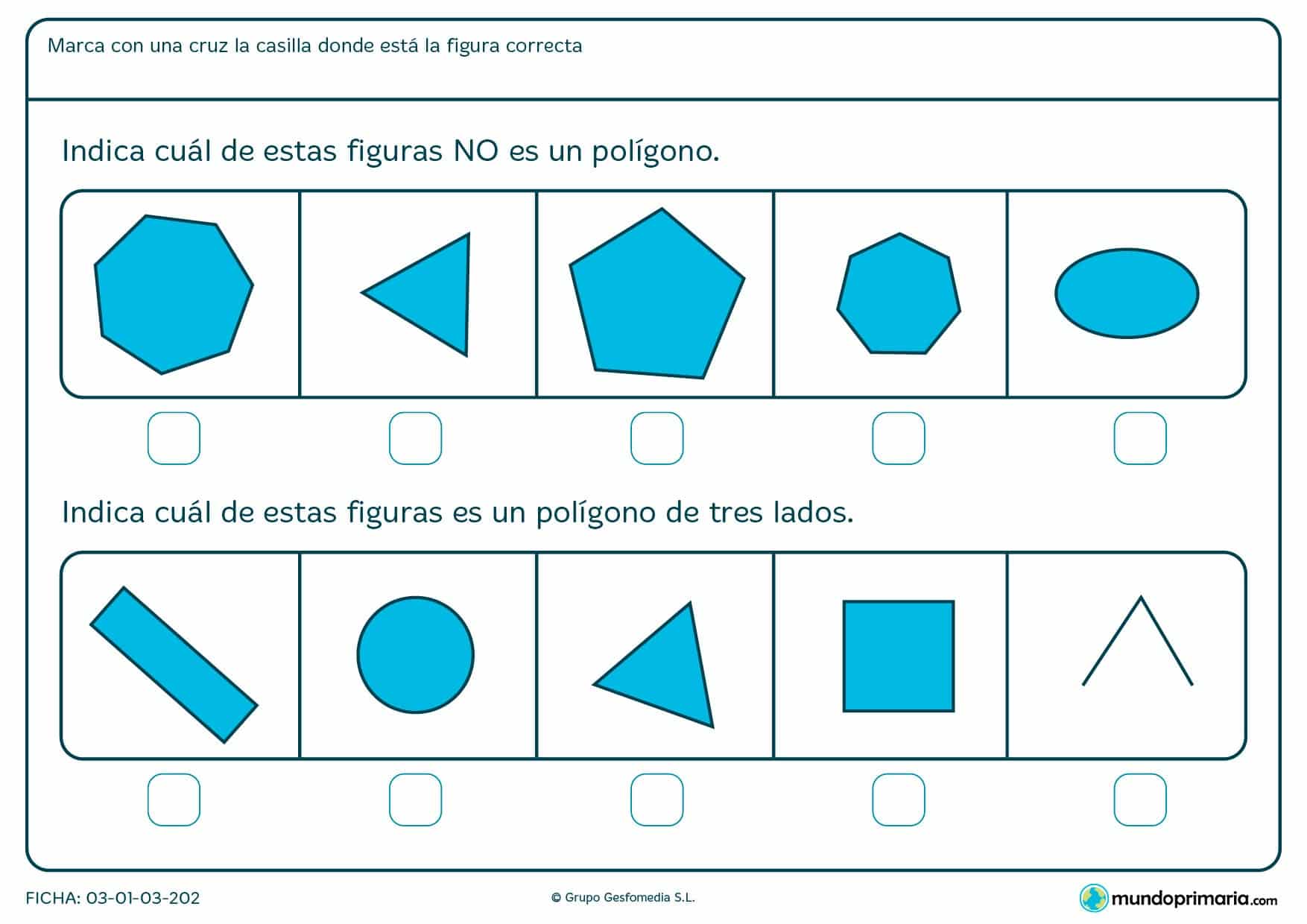 Ficha de tipos de tres lados en la que los niños de primaria realizan ejercicios de apoyo escolar