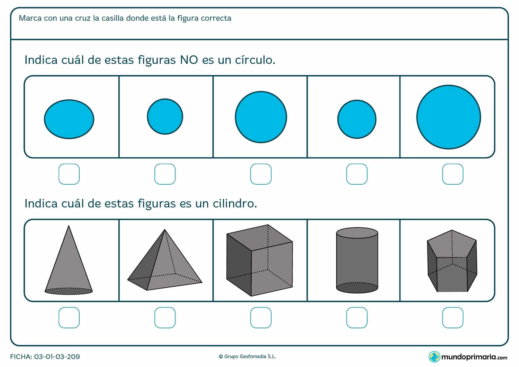 Geometría ejercicios primero primaria