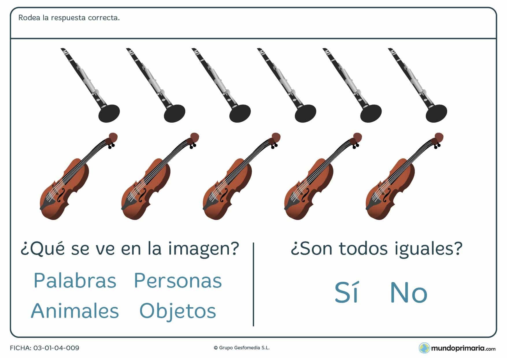 Ejercicios de repaso para niños de primaria en esta ficha de preguntas sobre grupos de objetos para contestar preguntas sobre grupos de objetos