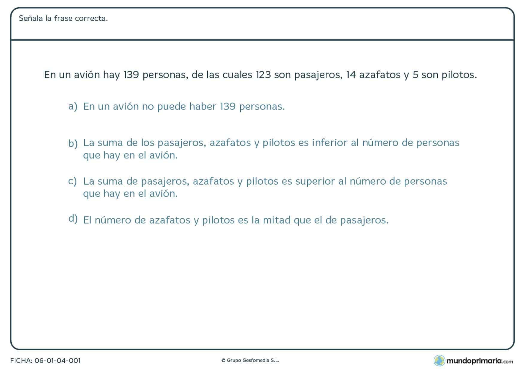 Ejercicios resolución problemas para cuarto primaria