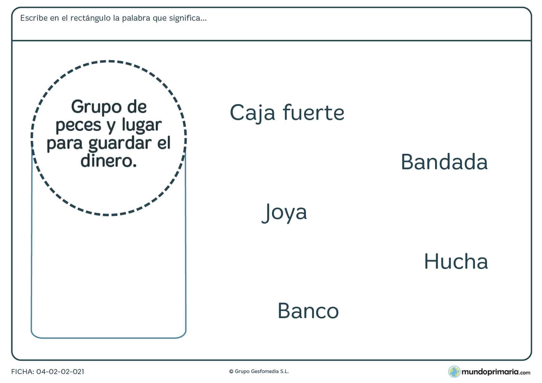 Primaria ejercicios vocabulario lengua segundo
