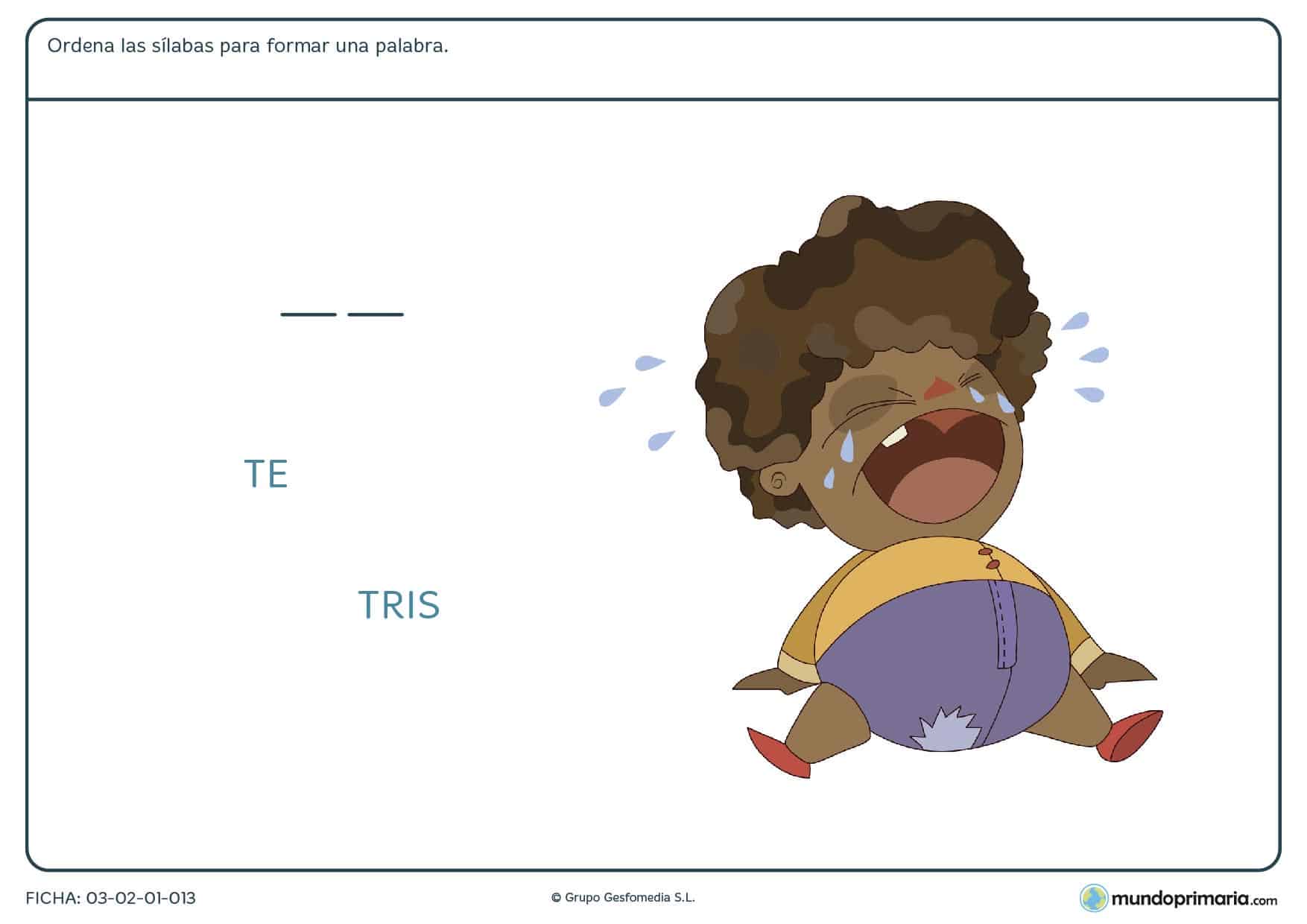 Rellena los huecos con esta ficha de rellenar sílabas para niños de 6 a 7 años