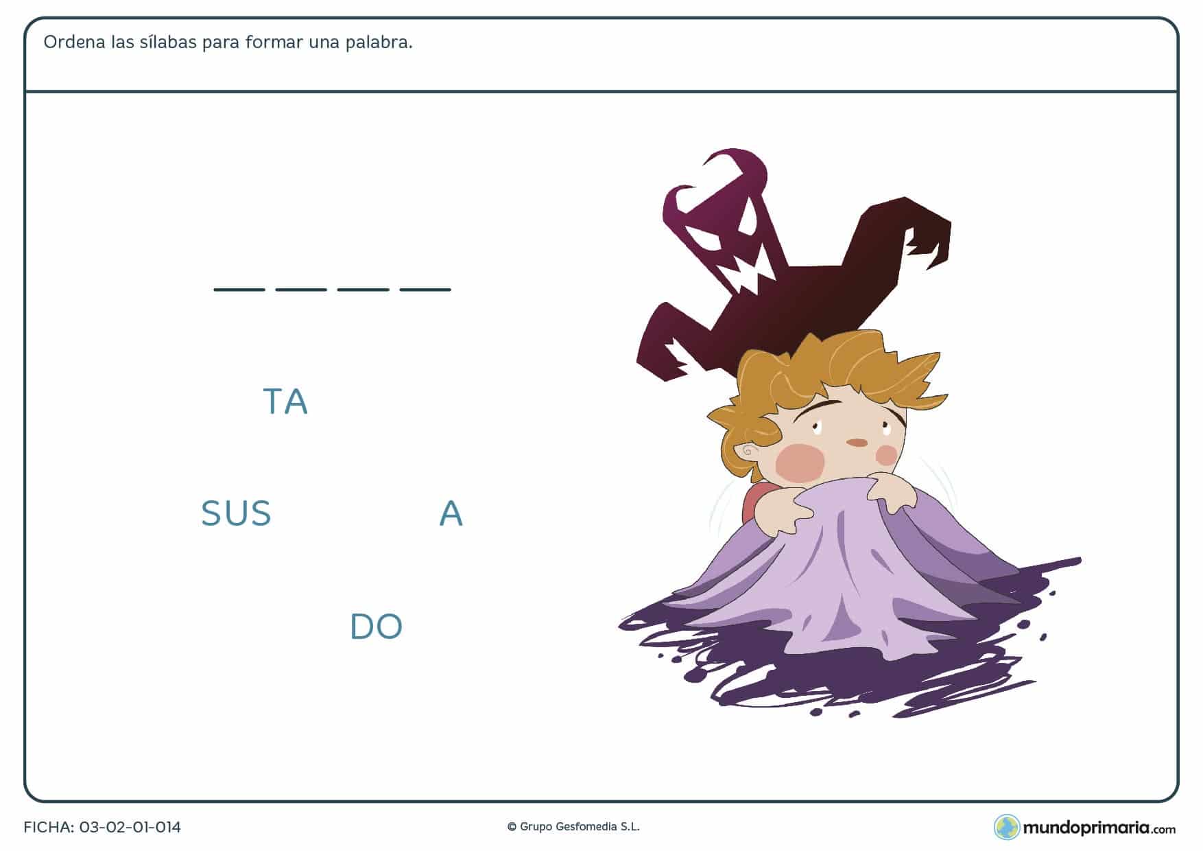 Completa la palabra con esta ficha para completar palabras para niños de primaria