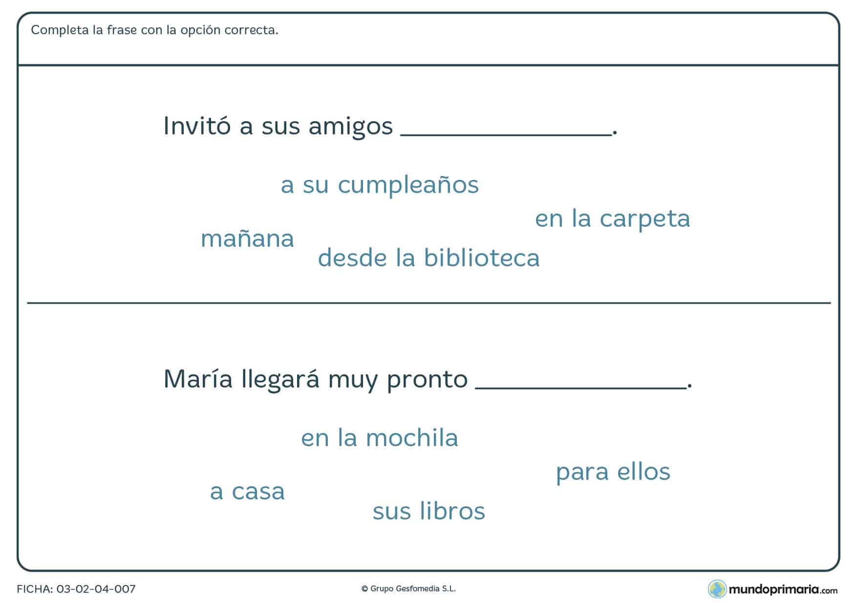 comprensión lectora lengua ejercicios primero primaria
