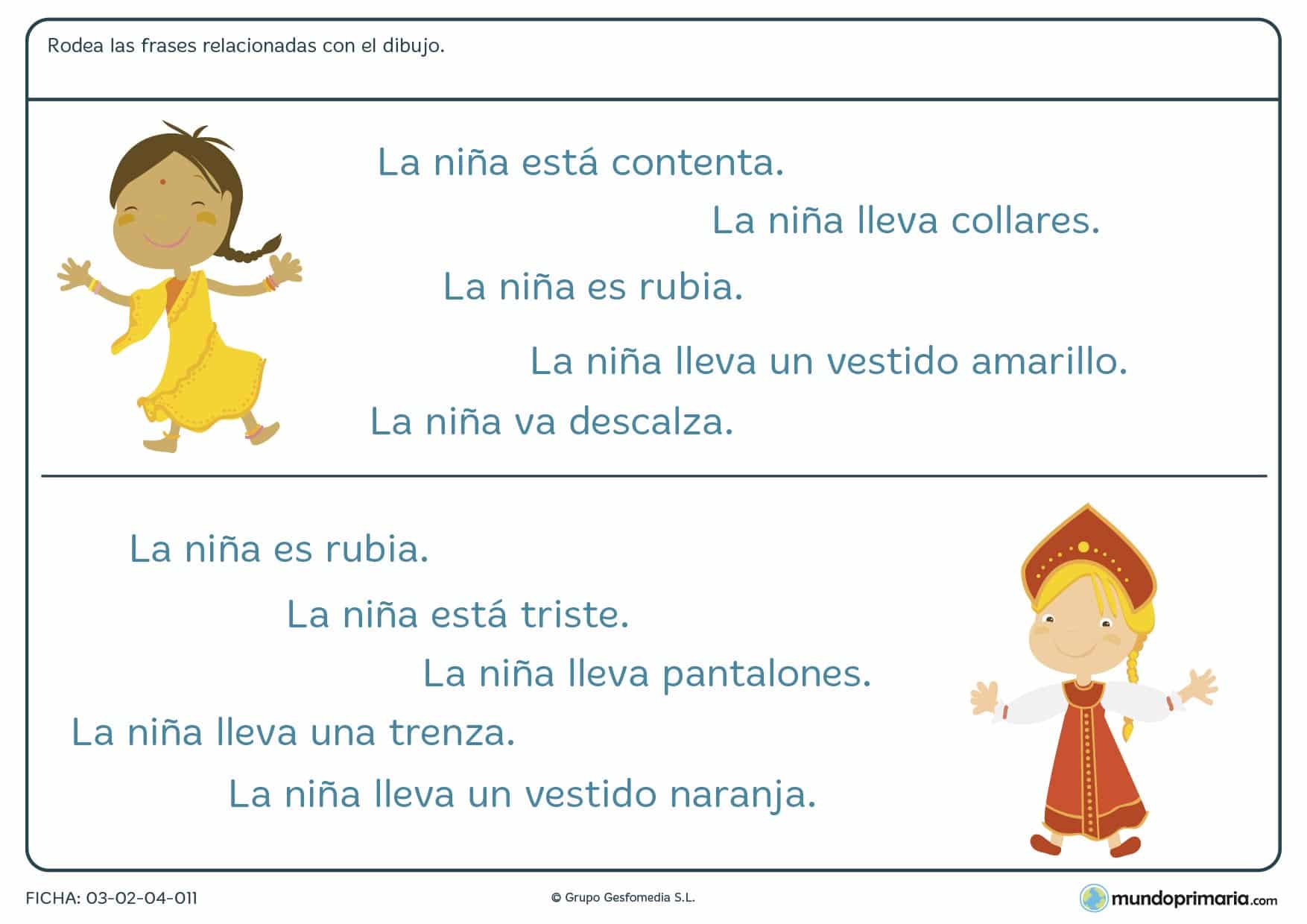 Primaria ejercicios comprensión lectora lengua primero