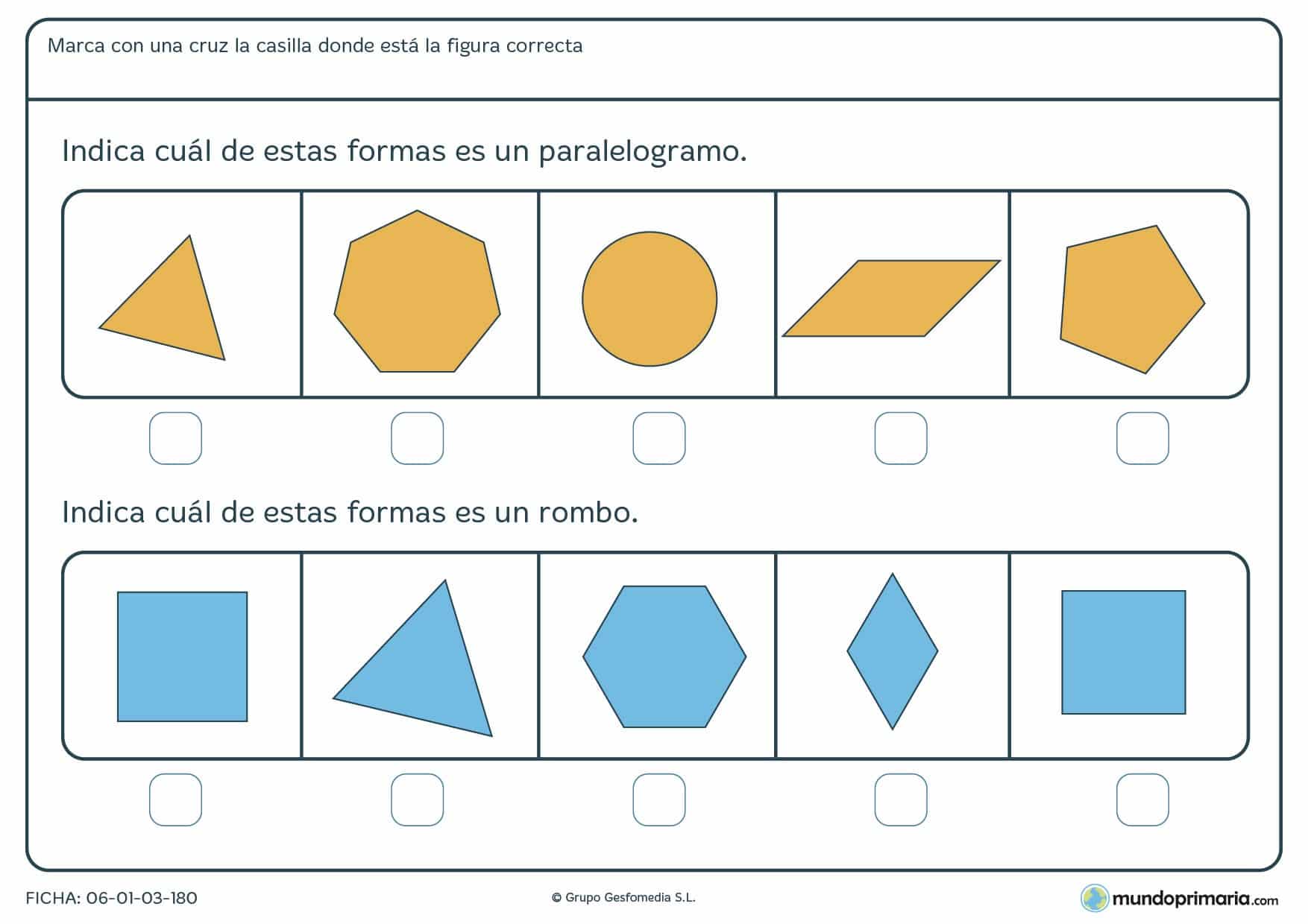 Ejercicios geometría para cuarto primaria