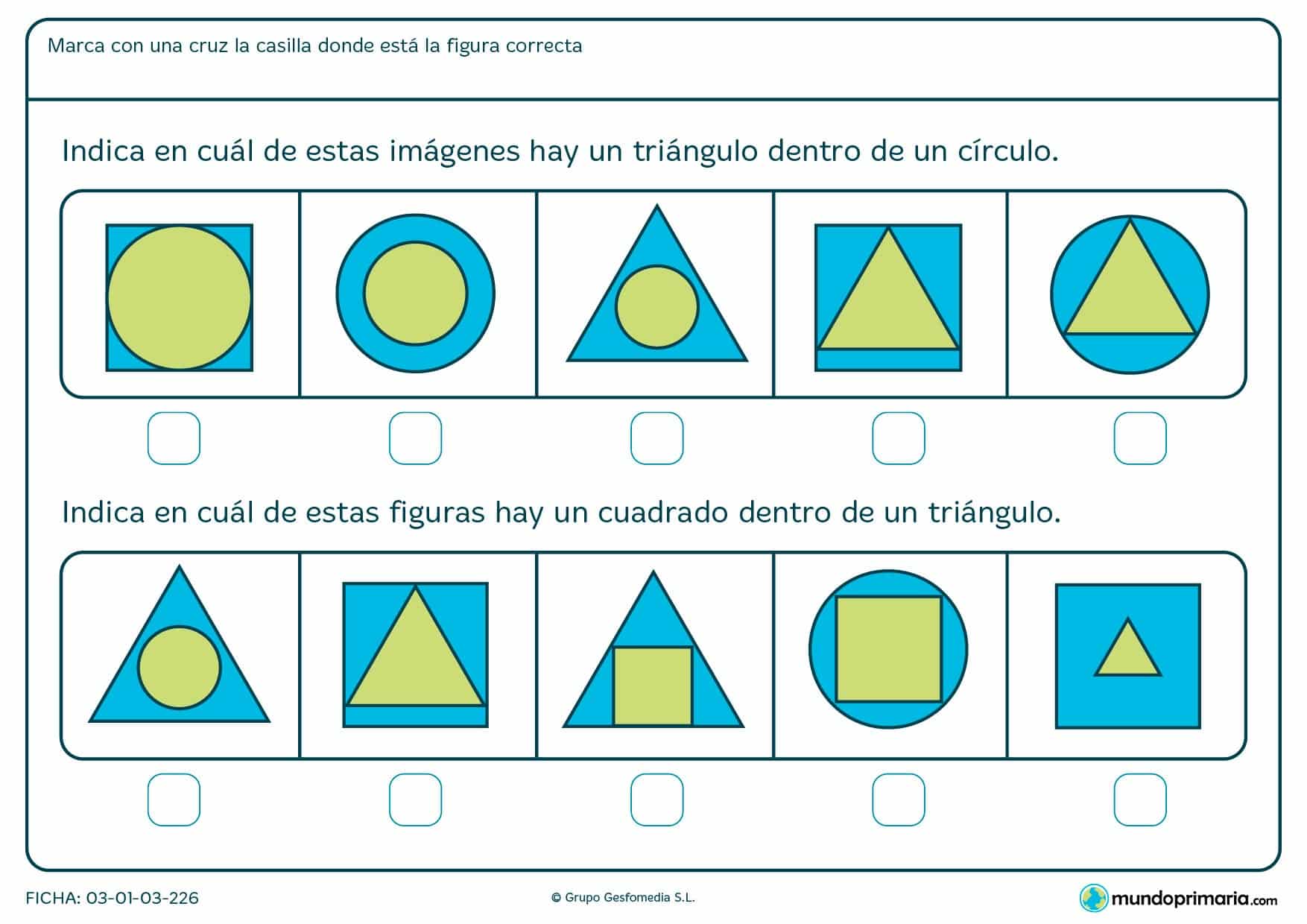 Ejercicios geometría para primero primaria