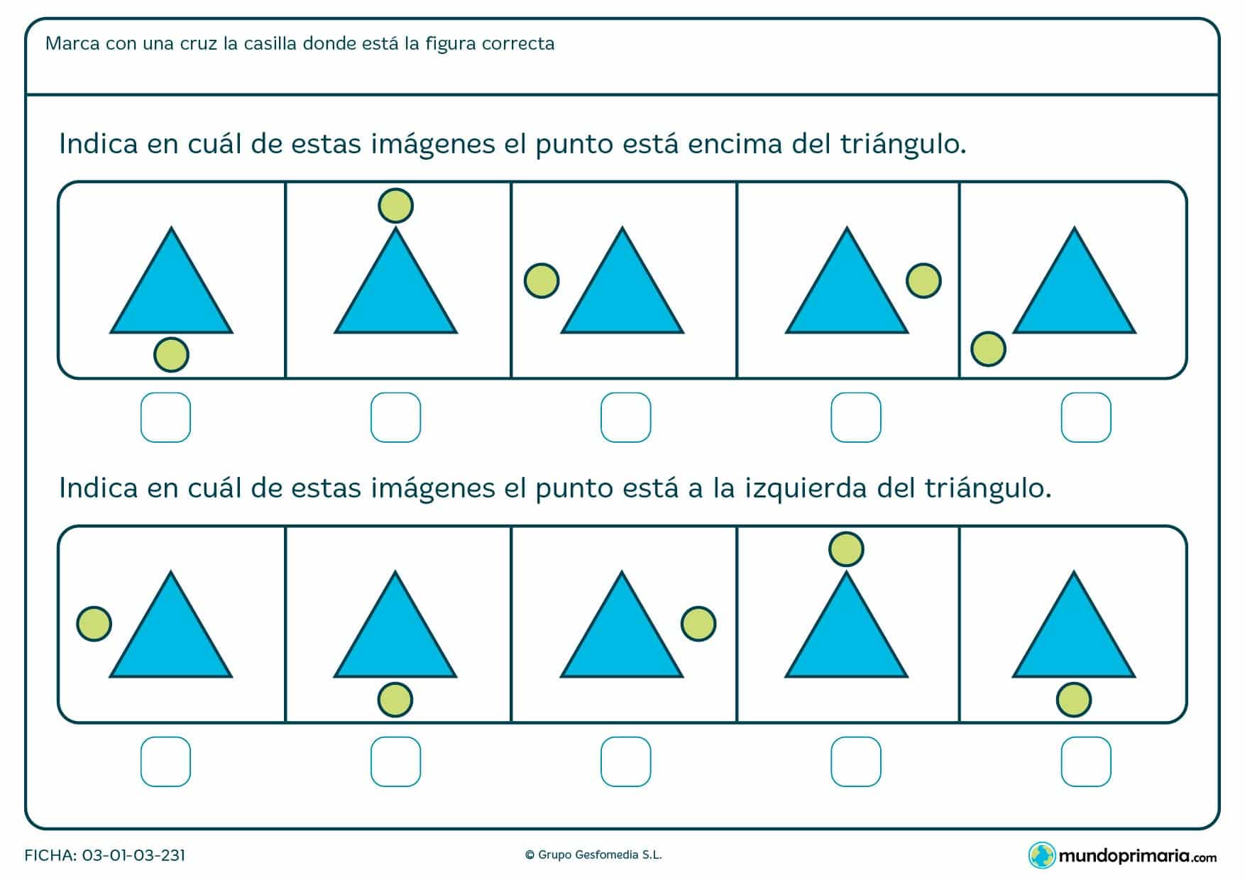 Ficha de encima e izquierda en el cuál hay que marcar la imagen correcta.