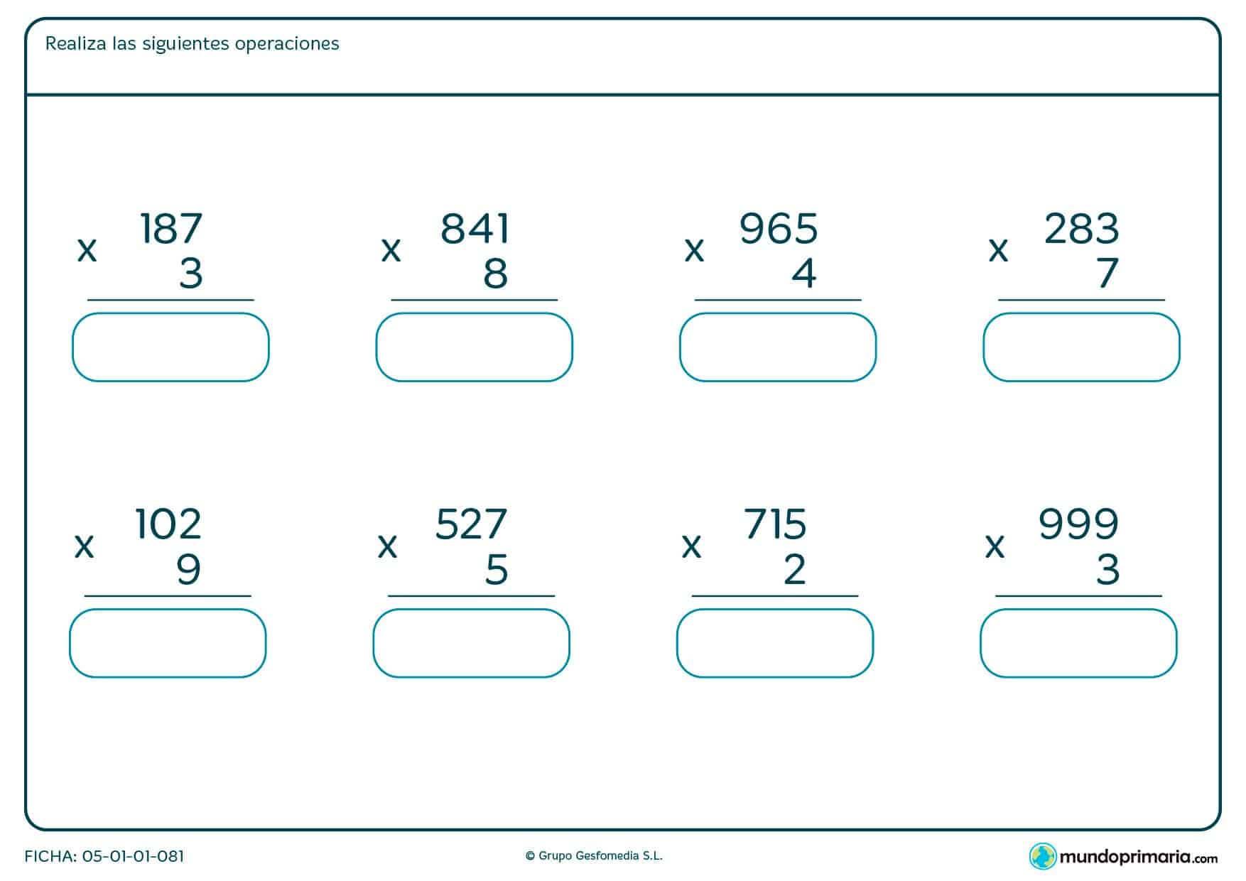 Multiplicaciones Por Dos Cifras Para Niños De Segundo Grado