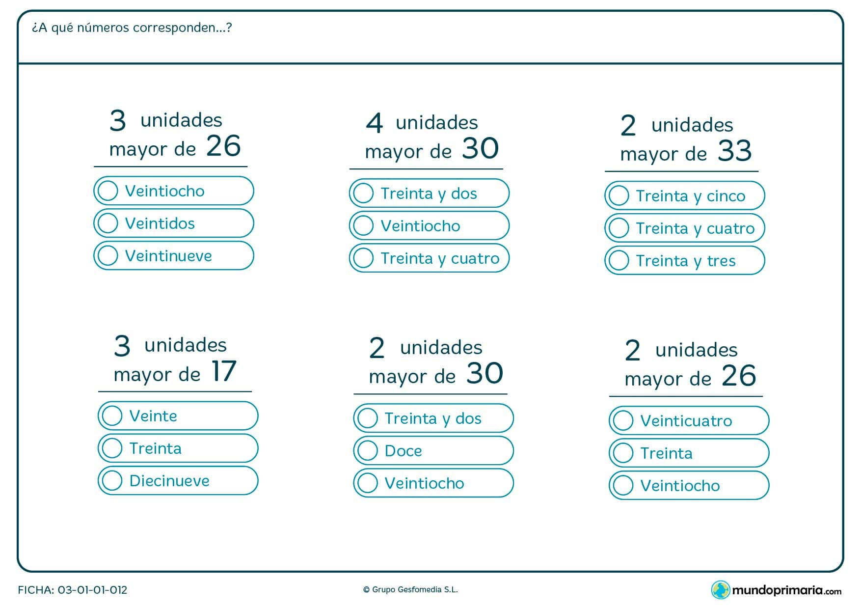 Ejercicios primaria números enteros