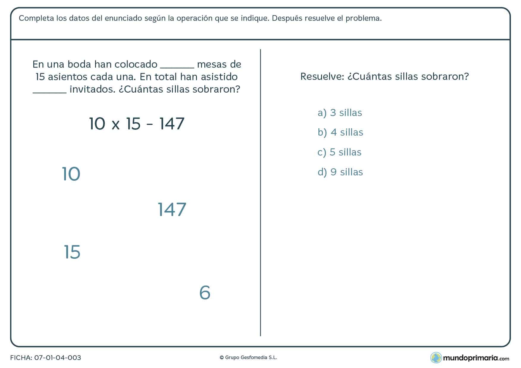 Ficha de problemas que combinan operaciones para Primaria por la que los niños tendrán que combinar diferentes operaciones teniendo en cuenta su orden para solucionar el problema.