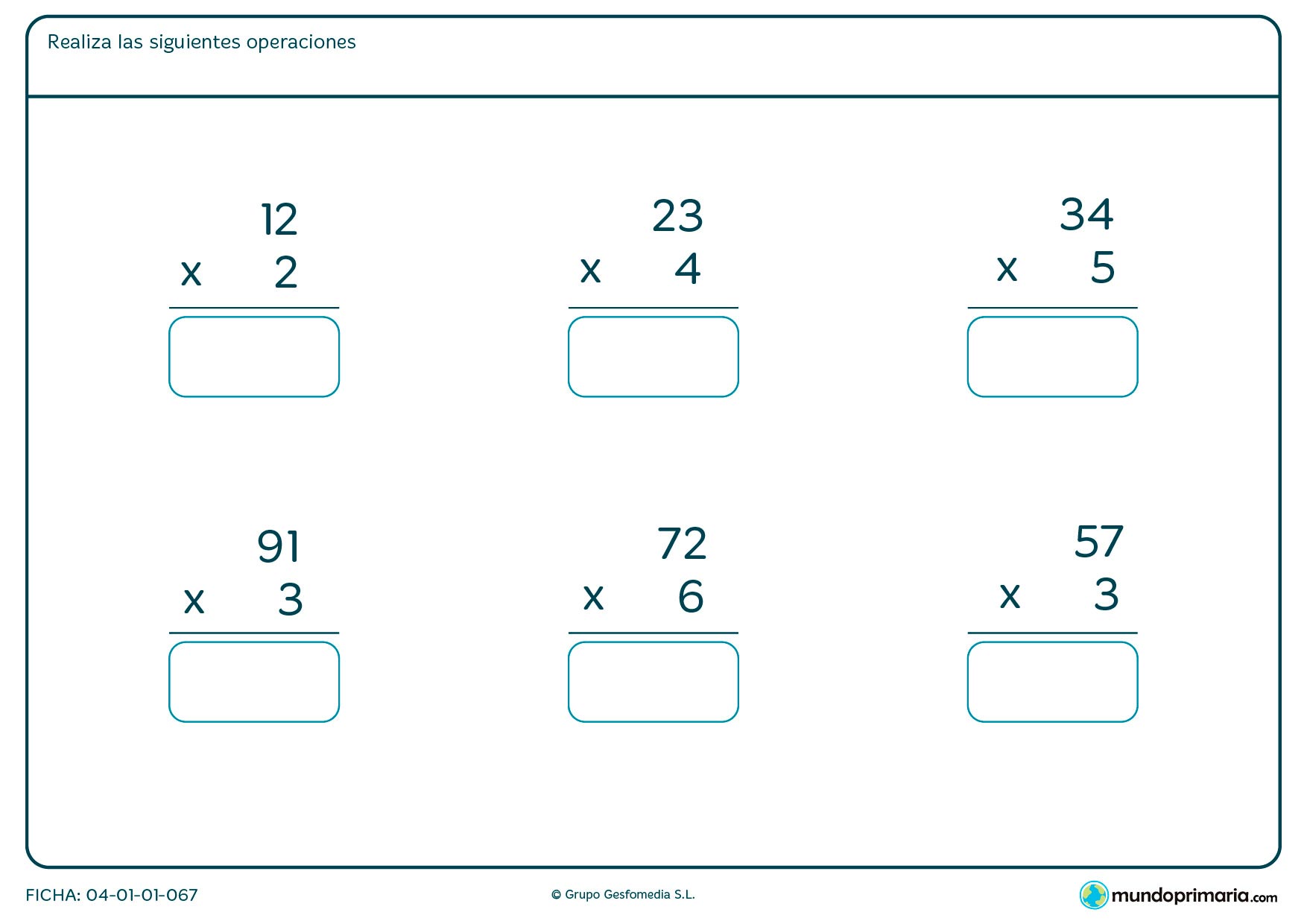 Ejercicios De Multiplicaciones Para Tercer Grado Buscar