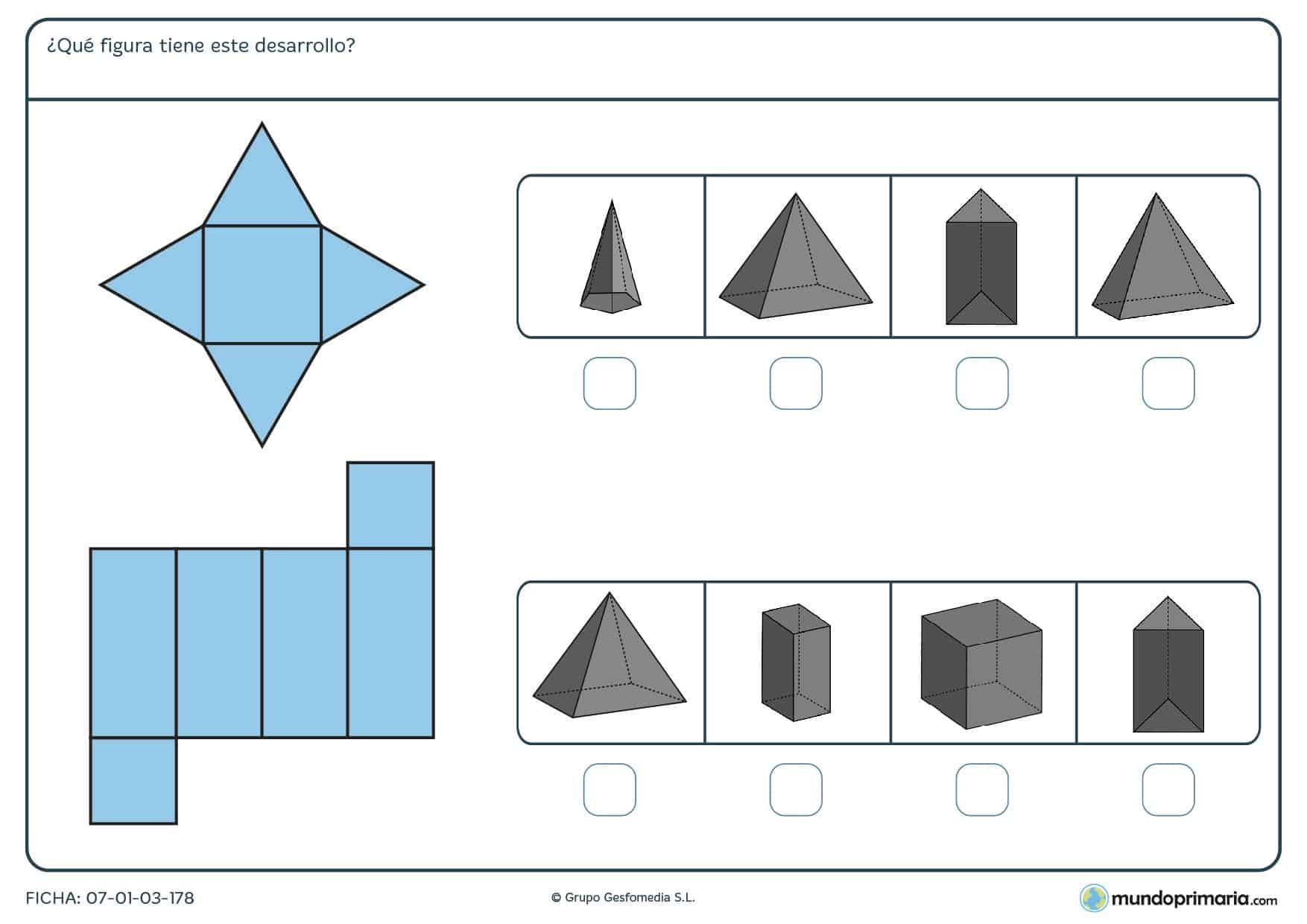 Ejercicios geometría para quinto primaria