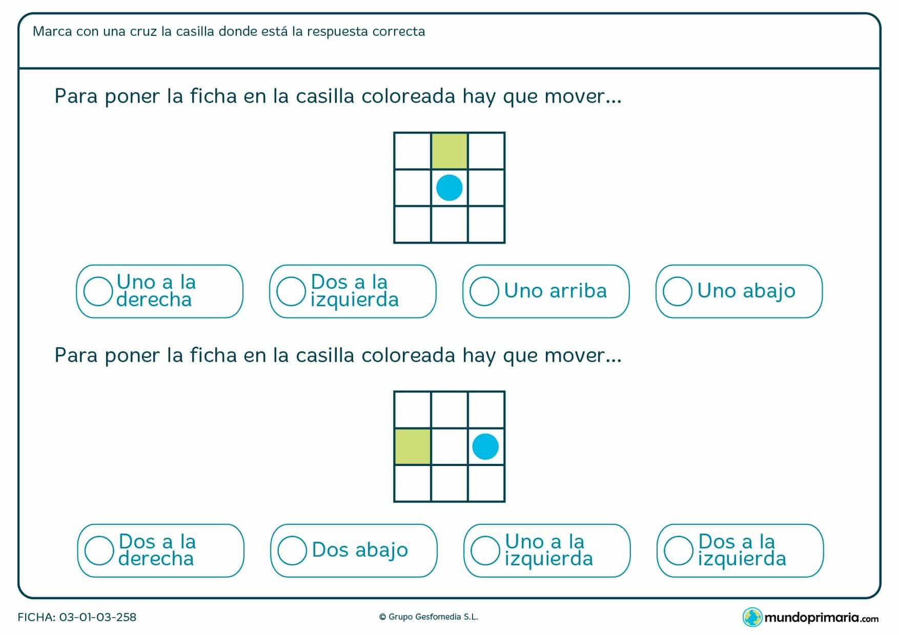 ¿Cuántos lugares hay que desplazar el símbolo azul para que llegue a su destino final?